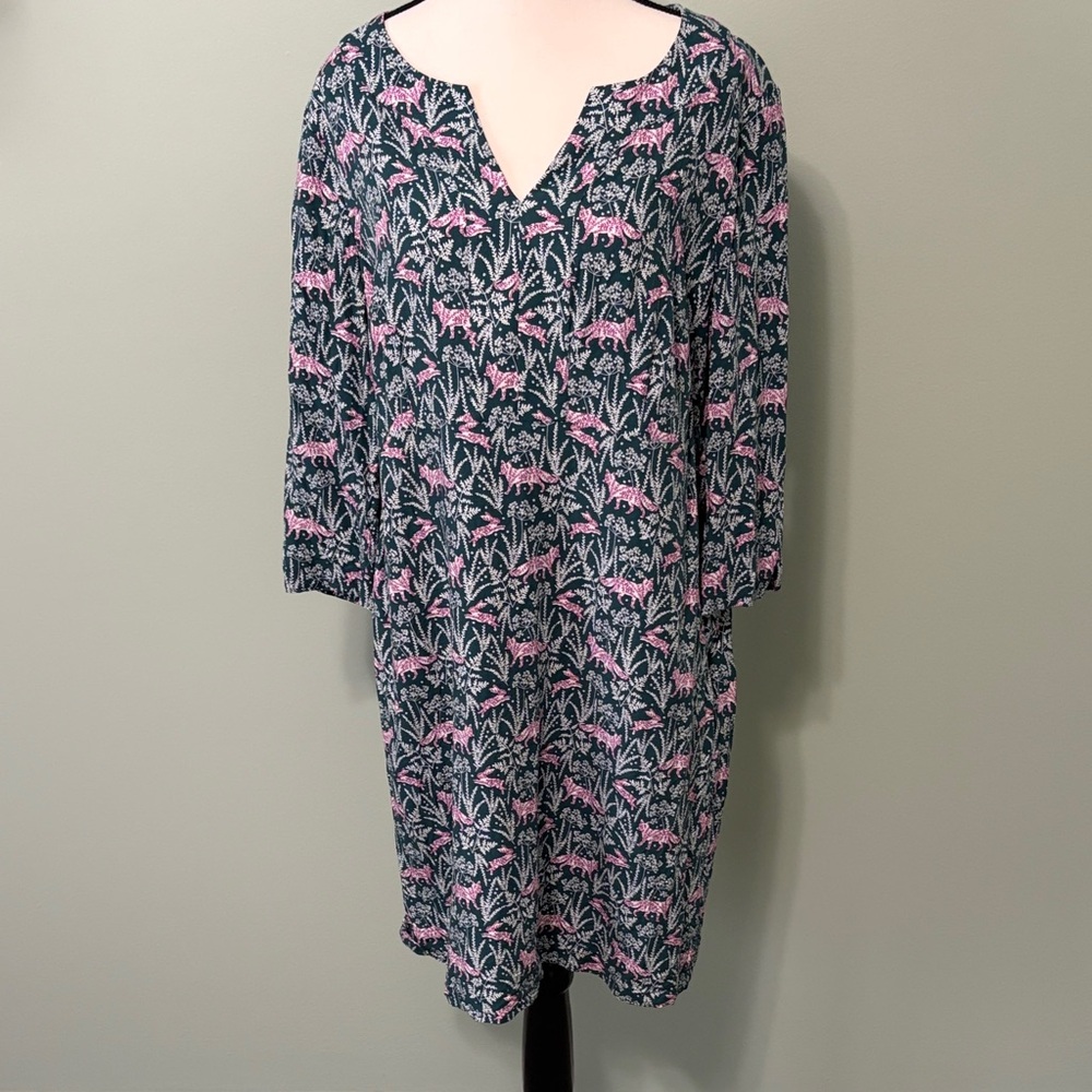 Fun Print Dress with Pink and Green Pattern